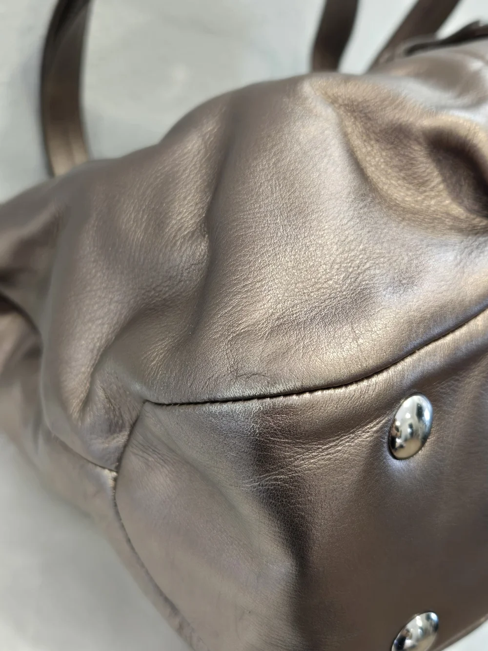 Coach Bronze Metallic Leather Shoulder Bag EUC
